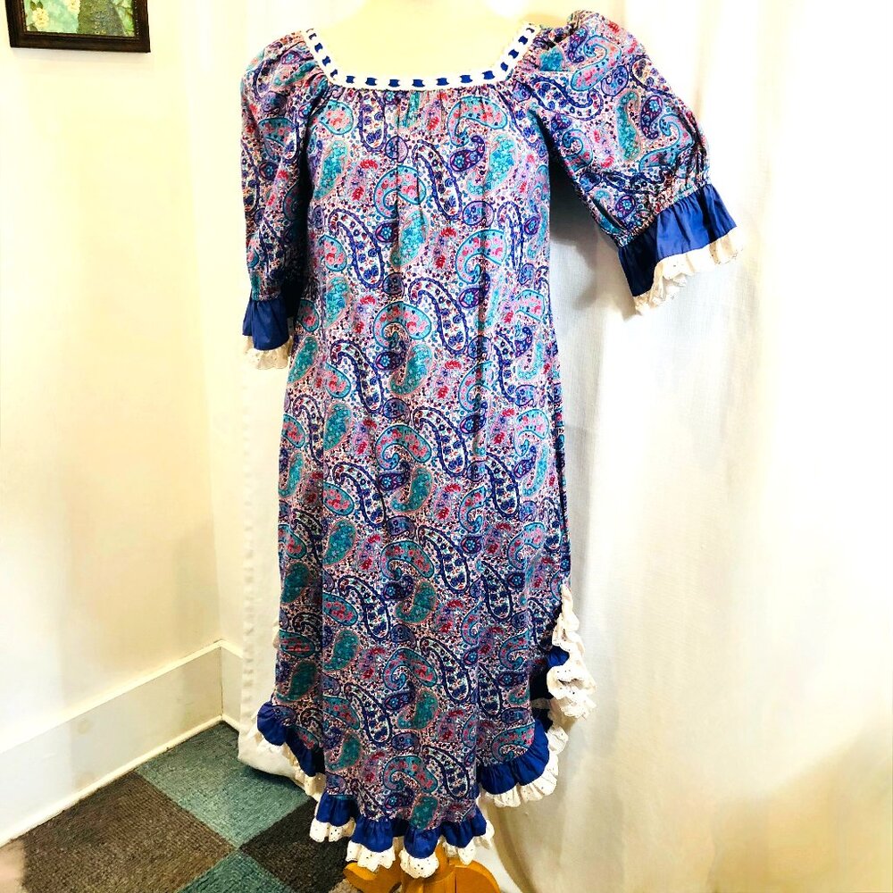 Vintage Late 1970s Early 1980s Liberty House Sun Babies Muu Muu Caftan Dress